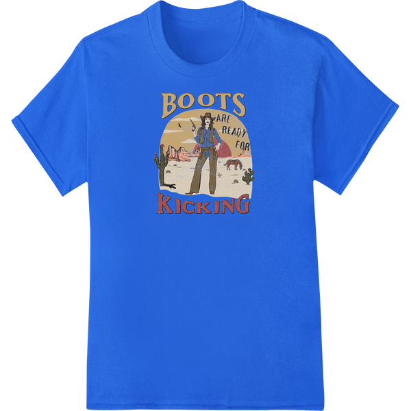 A boots graphic with a sassy, country style featuring colorful patterns perfect for custom t-shirt printing and apparel