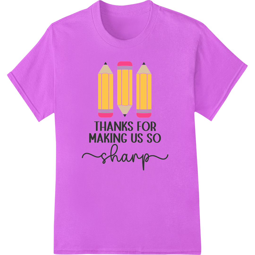 Sharp Teacher Appreciation DTF Print | Thank You Gift on purple shirt - SUPERDTF-DTF Prints-DTF Transfers-Custom DTF Prints