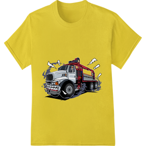 Rugged Construction Truck DTF Print for Heavy-Duty Style with custom customized apparel artwork