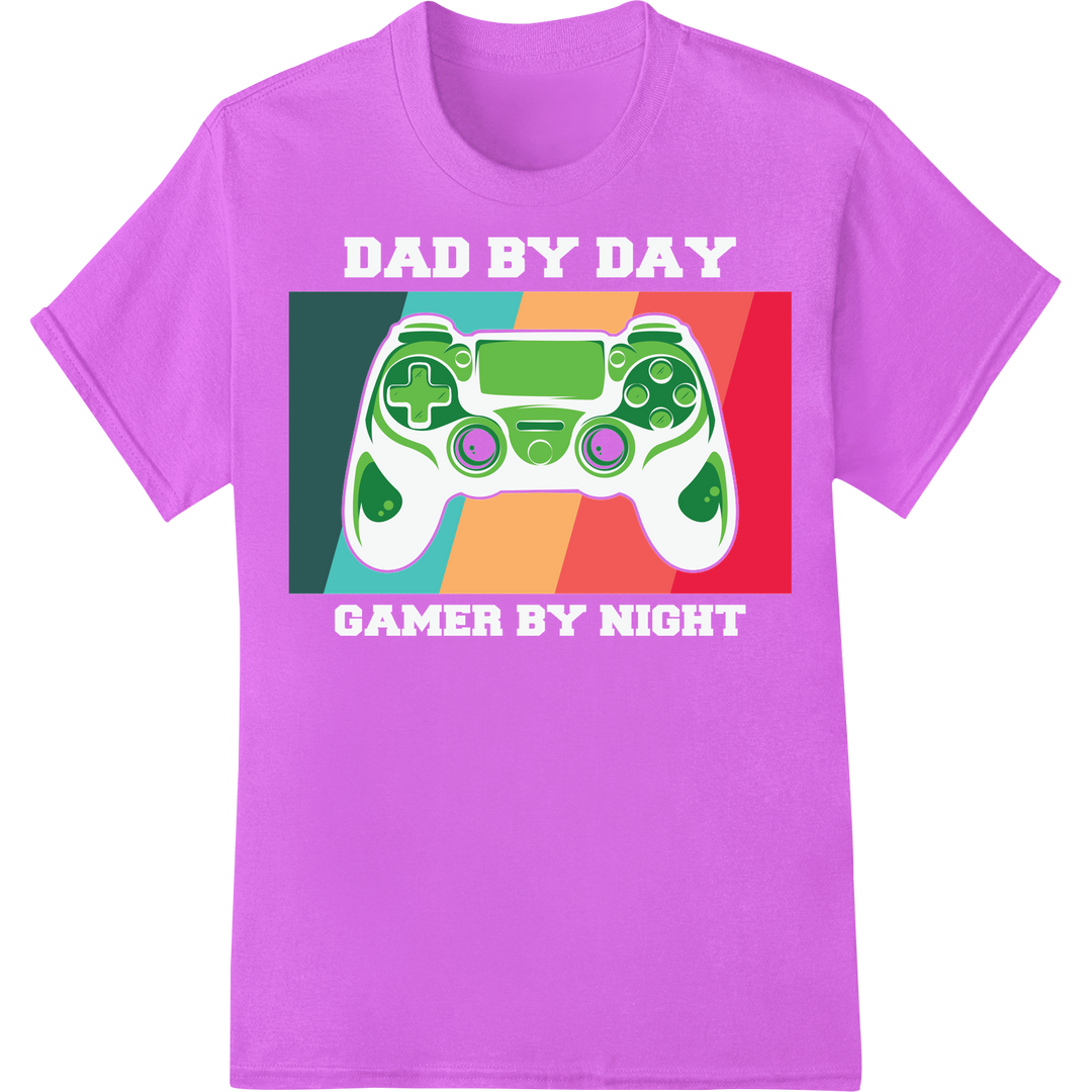 Retro Gaming Controller Print | Vintage Gamer Style DTF Transfer on purple shirt - SUPERDTF-DTF Prints-DTF Transfers-Custom DTF Prints