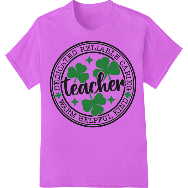 St. Patrick's Day Teacher Pride DTF Print Heat Transfer on purple shirt - SUPERDTF-DTF Prints-DTF Transfers-Custom DTF Prints