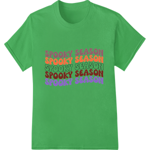 Custom durable print transfers design - Spooky Season: Vibrant Halloween Typography Heat Transfer