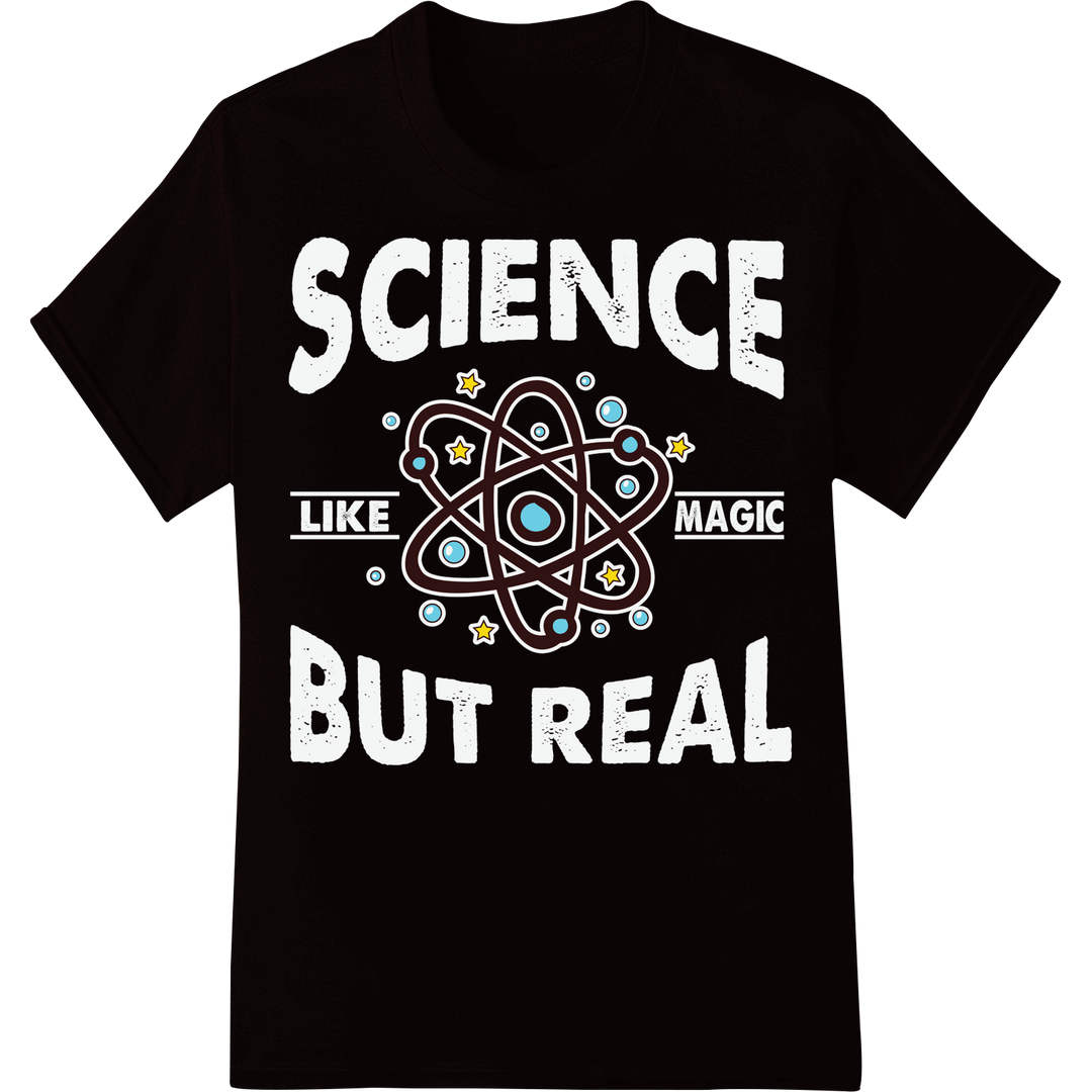 Atom of Knowledge: Science Teacher DTF Print Heat Transfer on black shirt - SUPERDTF-DTF Prints-DTF Transfers-Custom DTF Prints