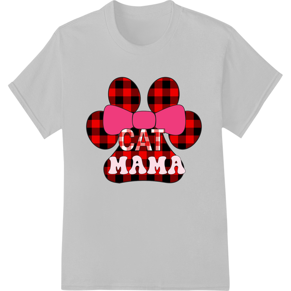 Adorable 'Cat Mama' DTF Print Heat Transfer | Super DTF on white shirt - SUPERDTF-DTF Prints-DTF Transfers-Custom DTF Prints