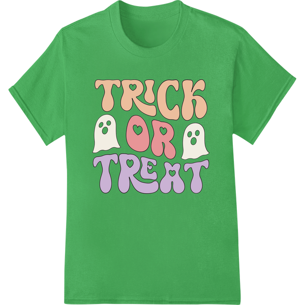 Premium quality DTF printing service on Adorable 'Trick or Treat' Halloween Ghosts Heat Transfer