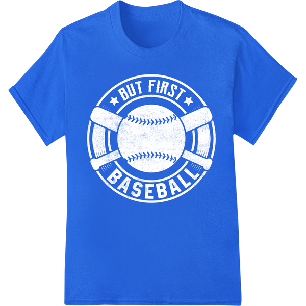 Elevate Your Baseball Gear with This Versatile DTF Print on blue shirt - SUPERDTF-DTF Prints-DTF Transfers-Custom DTF Prints