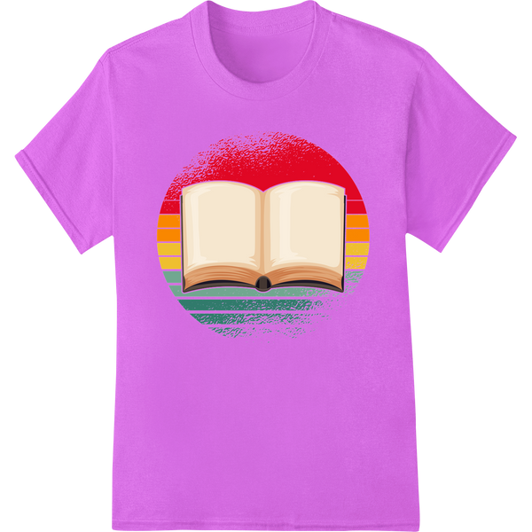 Vibrant Rainbow Open Book DTF Print for Book Lovers on purple shirt - SUPERDTF-DTF Prints-DTF Transfers-Custom DTF Prints