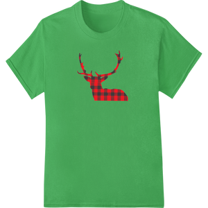 Innovative t shirt prints design on Plaid Deer Silhouette - Festive DTF Heat Transfer