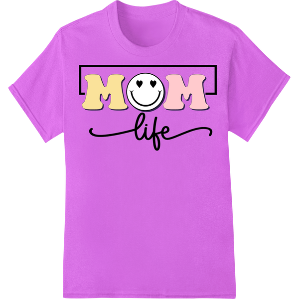 Adorable Retro 'MOM life' DTF Print Heat Transfer | Mother's Day on purple shirt - SUPERDTF-DTF Prints-DTF Transfers-Custom DTF Prints