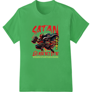 Innovative t shirt prints design on Unleash Evil with the Satan Warrior DTF Print Heat Transfer