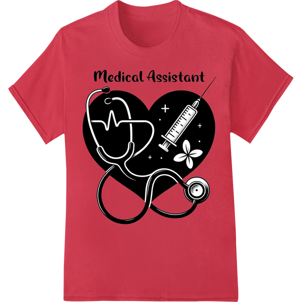 Bold Medical Assistant Design for Healthcare Pros on red shirt - SUPERDTF-DTF Prints-DTF Transfers-Custom DTF Prints