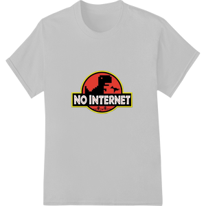 Cutting-edge DTF transfers featured on NO INTERNET - Bold Dinosaur DTF Print Heat Transfer Design