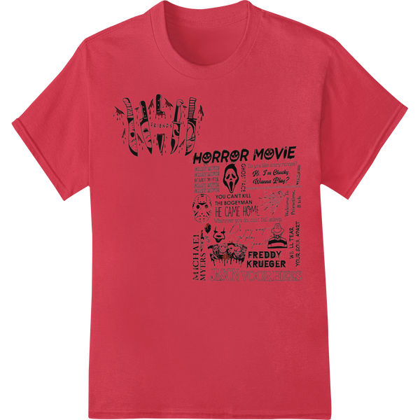 Iconic Horror Movie Villains | Nightmare on Elm Street DTF Print on red shirt - SUPERDTF-DTF Prints-DTF Transfers-Custom DTF Prints