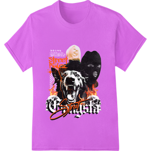 Unique apparel decoration for Street Rulez: Fierce Dog Skull DTF Print Heat Transfer