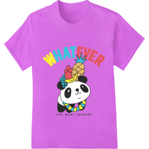 Vibrant custom apparel print on Pineapple Panda Vibes: Cute Fruit Character DTF Print