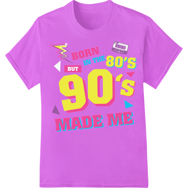 '90s Retro Nostalgia DTF Print Heat Transfer - Born in the 80's on purple shirt - SUPERDTF-DTF Prints-DTF Transfers-Custom DTF Prints