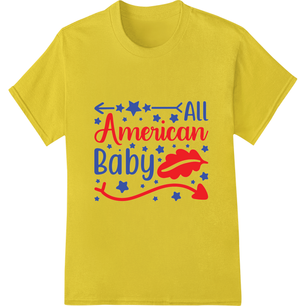 Innovative DTF transfers design on Adorable All American Baby - Patriotic 4th of July DTF Print