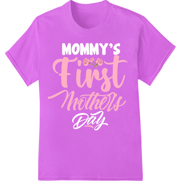 Elegant Floral Mother's Day Typography DTF Print Transfer on purple shirt - SUPERDTF-DTF Prints-DTF Transfers-Custom DTF Prints