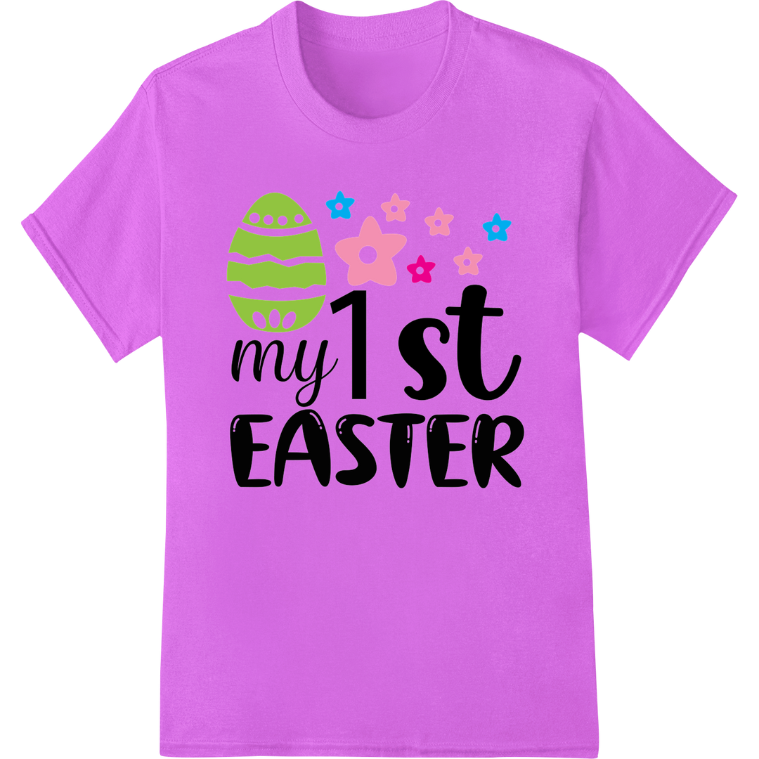 Adorable 'my1st EASTER' DTF Print Heat Transfer for Baby on purple shirt - SUPERDTF-DTF Prints-DTF Transfers-Custom DTF Prints