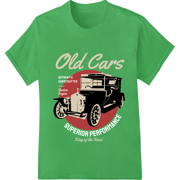 Vintage Vibes: Classic Car DTF Print Heat Transfer enhanced with professional professional DTF printing