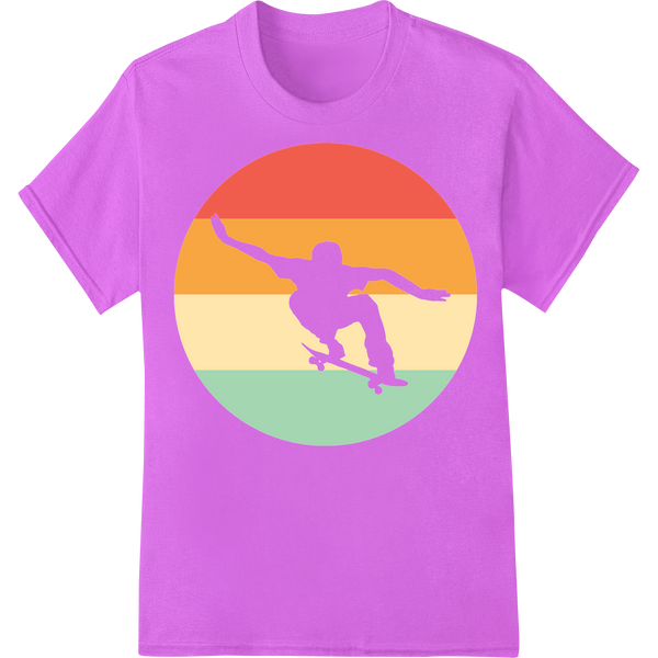 '90s Retro Skateboarder Silhouette DTF Print Heat Transfer on purple shirt - SUPERDTF-DTF Prints-DTF Transfers-Custom DTF Prints