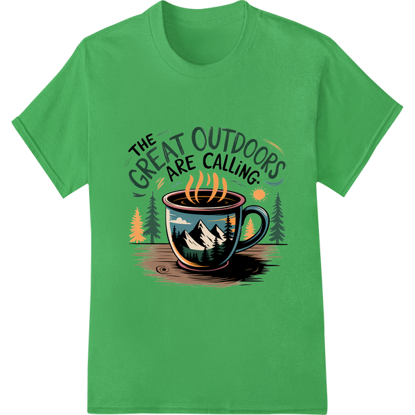 Answer the Call of the Wild | Outdoor Adventure DTF Print on green shirt - SUPERDTF-DTF Prints-DTF Transfers-Custom DTF Prints