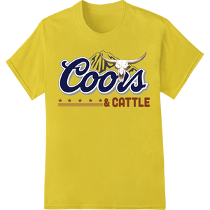 Expert DTF technology craftsmanship on Vintage Coors & Cattle Heat Transfer Print - Super DTF