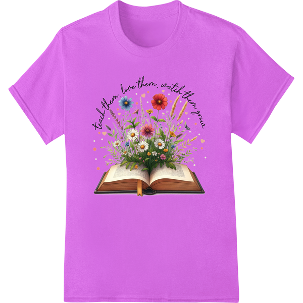 Teacher's Day: Faith, Growth, Inspiration DTF Print on purple shirt - SUPERDTF-DTF Prints-DTF Transfers-Custom DTF Prints