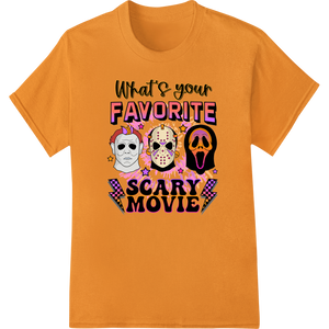 Horror Icons Ask: What's Your Favorite Scary Movie? with custom DTF printing experts artwork