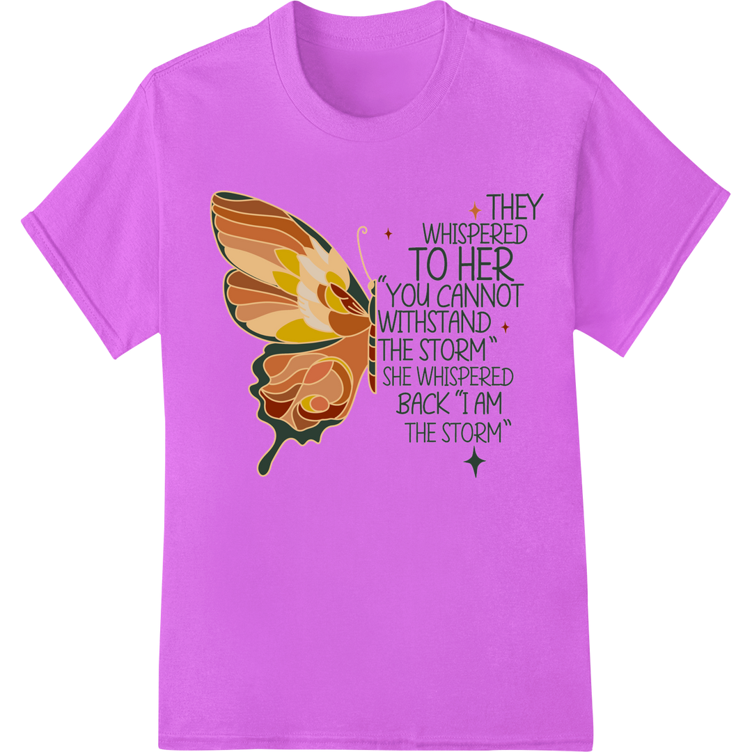 Empowering Women's Day Butterfly DTF Heat Transfer Print on purple shirt - SUPERDTF-DTF Prints-DTF Transfers-Custom DTF Prints