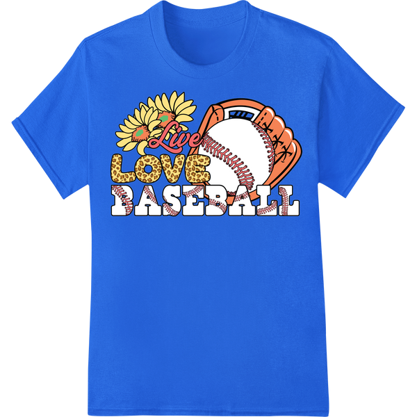 Honor Baseball Moms with this Vibrant DTF Print Design on blue shirt - SUPERDTF-DTF Prints-DTF Transfers-Custom DTF Prints