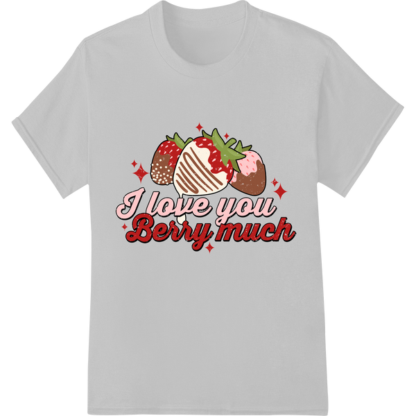 Retro 'I Love You Berry Much' Valentine's Day DTF Print on white shirt - SUPERDTF-DTF Prints-DTF Transfers-Custom DTF Prints