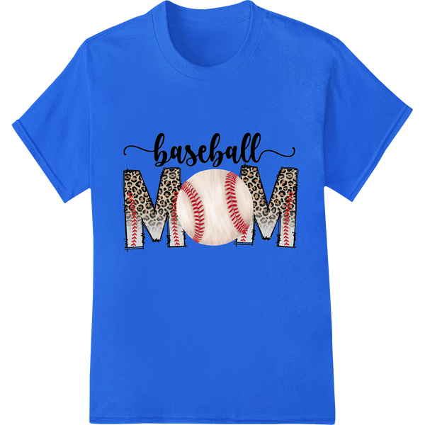 Leopard Print 'Baseball Mom' DTF Heat Transfer Design enhanced with professional DTF printing technology