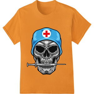 Edgy Medical Skull DTF Print for Halloween Apparel & More with custom DTF print shop artwork