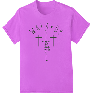 Custom custom merchandise design - Walk by Faith Cross Christian Easter DTF Print Heat Transfer