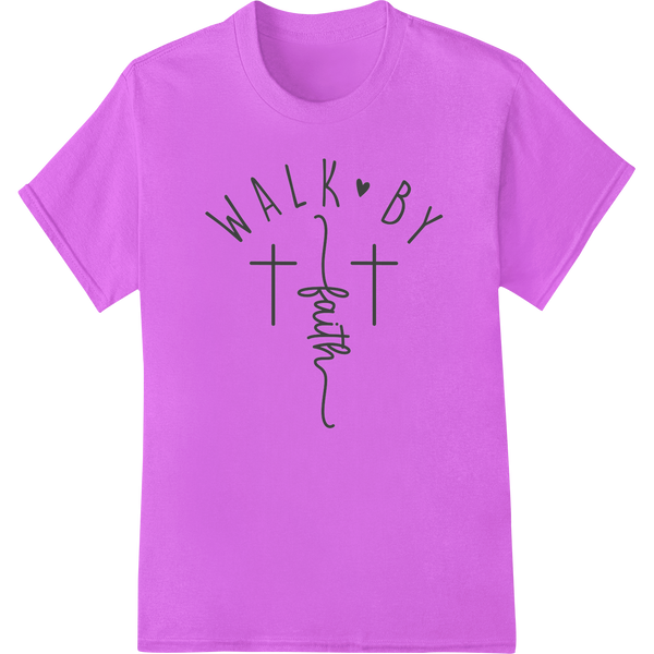 Custom custom merchandise design - Walk by Faith Cross Christian Easter DTF Print Heat Transfer