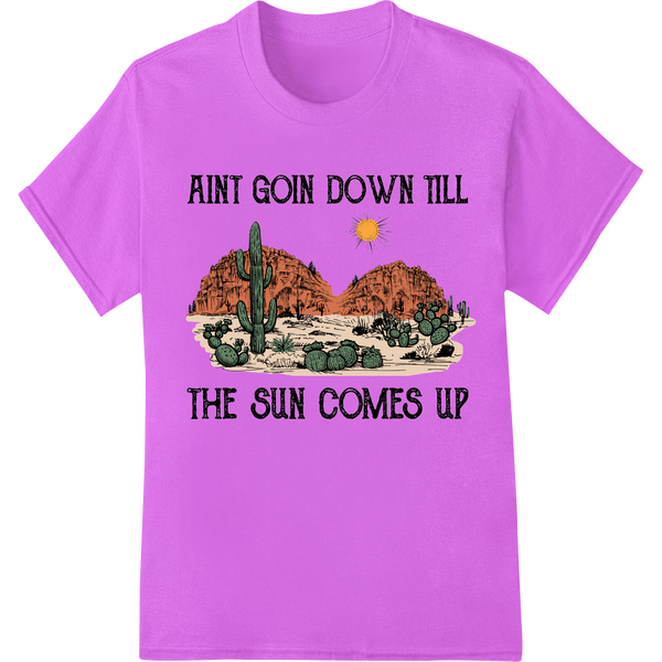 Desert Sunset: Untamed Beauty Transfer Print on purple shirt - SUPERDTF-DTF Prints-DTF Transfers-Custom DTF Prints