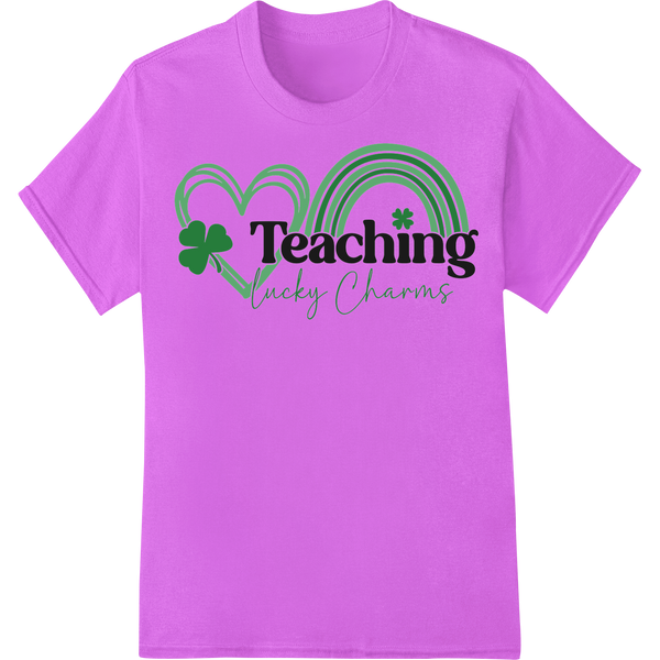 Teaching Lucky Charms: St. Patrick's Day Teacher DTF Print on purple shirt - SUPERDTF-DTF Prints-DTF Transfers-Custom DTF Prints