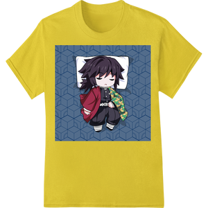 Vibrant DTF transfers print on Sleepy Anime Chibi: Adorable Nap Time Illustration