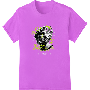 Vibrant t shirt prints print on Elegant Rupture: Edgy Neon Portrait DTF Print Heat Transfer