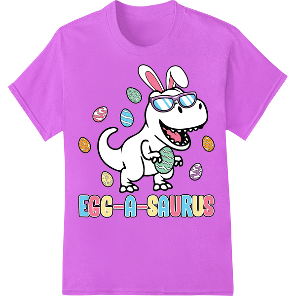 Adorable 'Egg-a-saurus' Easter DTF Print Heat Transfer on purple shirt - SUPERDTF-DTF Prints-DTF Transfers-Custom DTF Prints