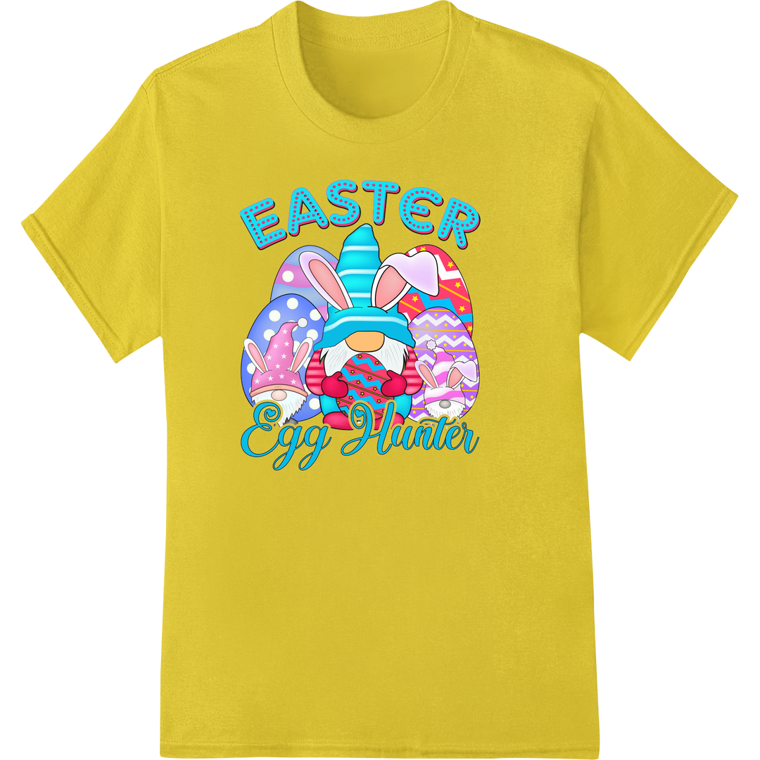 Vibrant Easter Egg Hunter Bunny DTF Print Heat Transfer on yellow shirt - SUPERDTF-DTF Prints-DTF Transfers-Custom DTF Prints