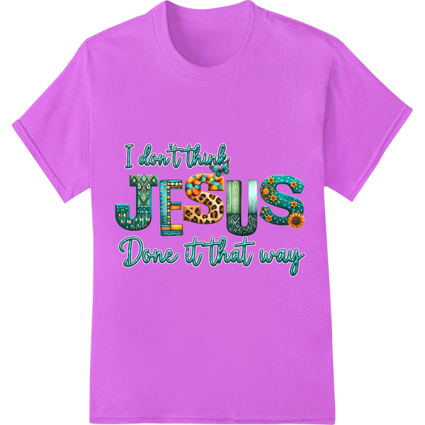 Christian Leopard Print Faith Tee DTF Heat Transfer on purple shirt - SUPERDTF-DTF Prints-DTF Transfers-Custom DTF Prints