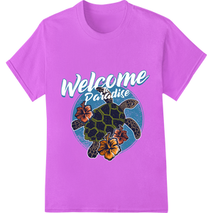 Tropical Paradise: Vibrant Turtle Shell Floral DTF Print with custom custom DTF designs artwork