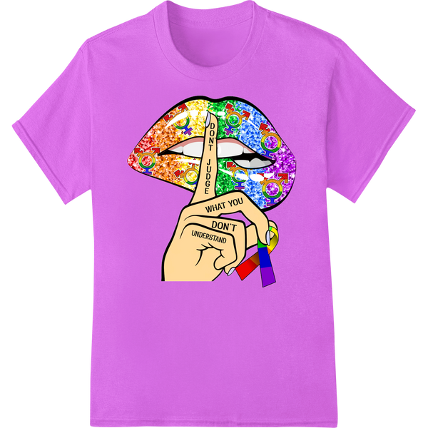 Vibrant Rainbow Mushroom Pride DTF Print Heat Transfer on purple shirt - SUPERDTF-DTF Prints-DTF Transfers-Custom DTF Prints