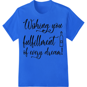 Vibrant DTF heat transfers print on Elegant Birthday Wish for Dream Fulfillment | Inspirational