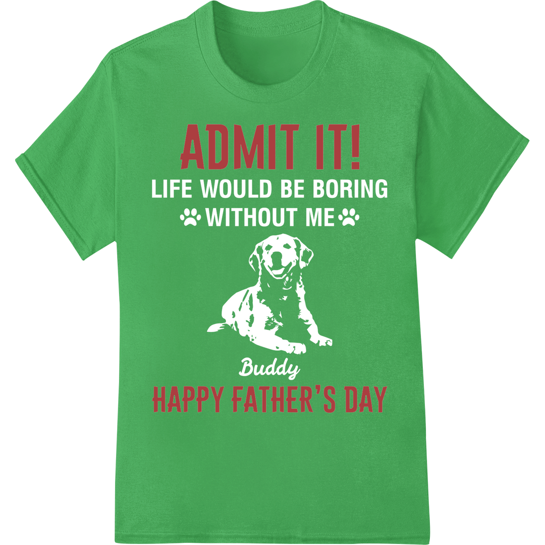 Retro 'ADMIT IT!' Father's Day Typography DTF Print Transfer on green shirt - SUPERDTF-DTF Prints-DTF Transfers-Custom DTF Prints