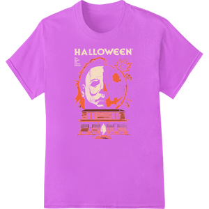 Durable bulk t-shirt printing applied to Haunted House Pumpkin: Spooky Halloween DTF Transfer