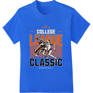 Vibrant t shirt prints print on Classic College Wrestling Heat Transfer - Retro Design