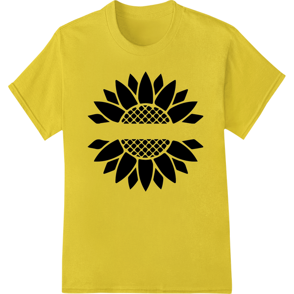 Sunflower Geometric DTF Print Heat Transfer - Bold & Elegant with custom professional DTF printing artwork